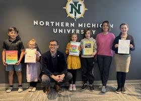 Young Authors visit NMU President's Office
