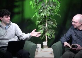 NMU student and Wildcat soccer player Alessandro Scialanga and NMU English Professor Russell Thorburn