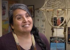 NMU Professor April Lindala in a screen capture from the TV program.