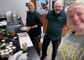 The packing team of (from left) Clark, Cumberlidge and Indermuhler