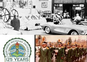 Past Homecoming parades (top photo from 1961; bottom from more recent, but no year indicated)
