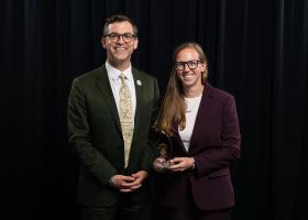 NMU President Brock Tessman with Megan Persons