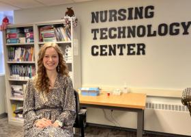 Guinn in the Nursing Technology Center, where she spent much of her time.