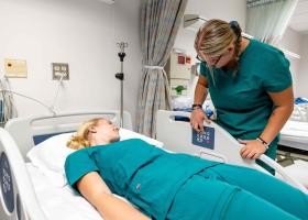 Students testing out one of the new beds