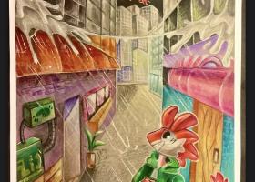 "Splendid Shrimp City," by Zoe Stephens, Grade 12, MSHS (teacher Jacob Fether)