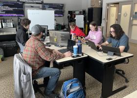 The NMU team at work in the Northern Center cyber lab.