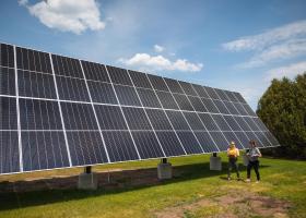 The future rooftop solar installation will complement another Green Fund project on campus: this ground-based solar array near the Athletics Complex.