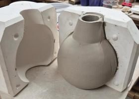 A Verdant Vessel in the NMU ceramics studio