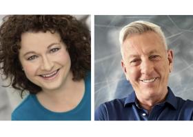 Amy Dolan-Malaney and Robert Ouellette, the stars of "Love Letters"