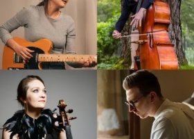 The Oct. 10 Beethoven and Banjos concert will feature (clockwise from top left): Laurel Premo, Evan Premo, Halldór Smárason and Sæunn Thorsteinsdóttir.
