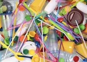 Single-use plastics stock photo