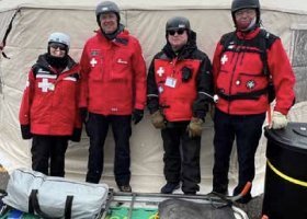 NSP members from Michigan pictured in NMU's Jacobetti Complex parking lot during the training.