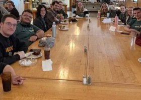 The entire NMU Quiz Bowl team, from a previous tournament (Photo by Michael Joy)