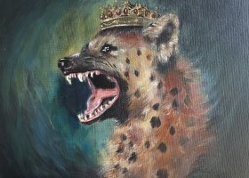 "Unannounced Authority" is one of five acrylic paintings featured in NMU alumna Kelly Lynne Figueiredo's ArtPrize installation.