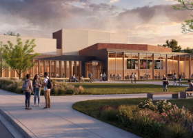 Rendering of the proposed Center for Arts and Entrepreneurship 