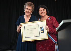 Nancy Seminoff accepts her award