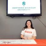 Chloe Hall was among those who selected NMU on Academic Signing Day at MSHS.