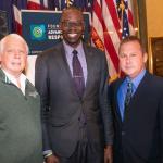 From left: NMU Trustee James Haveman, Lt. Gov. Garlin Gilchrist and NMU alumnus Brian Swift at the Impaired Driving Prevention Month Award Ceremony