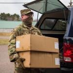 Szabo delivering supplies (photo by 2nd Lt. Ashley Goodwin)
