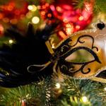 Mask on Christmas tree