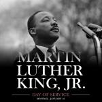 Day of Service poster with Martin Luther King Jr. image