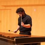 First-place finisher Hicks on marimba
