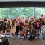 Aspire students and NMU staff students and NMU staff at an Aug. 16 Aspire dinner hosted by President Brock Tessman.