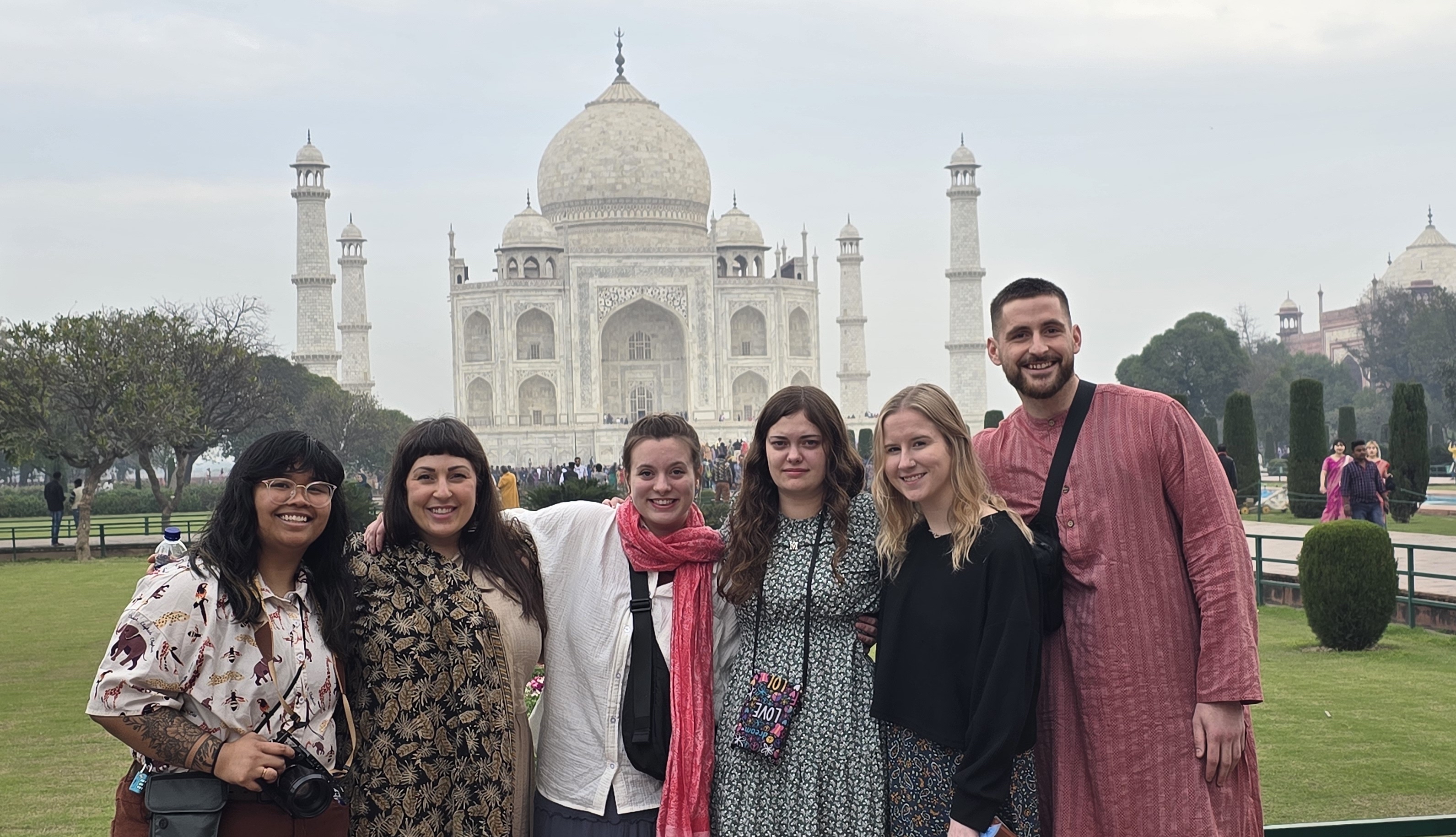 Students at Taj Mahal, Agra during cultural exploration