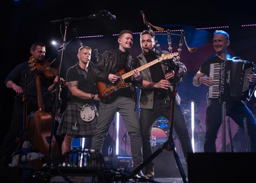 Dalglish (center on guitar) and some of his Skerryvore bandmates.